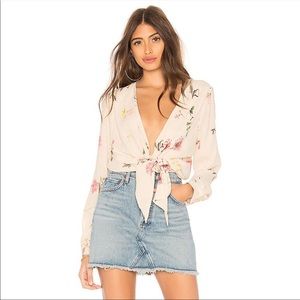 Capulet Daria Crepe Floral Wrap Tie Bodysuit
